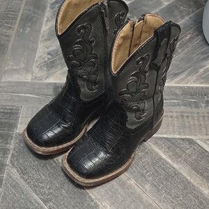 Black Kids Cowboy Boots